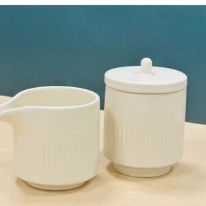 Elegant Cream Ceramic Sugar and Creamer Set